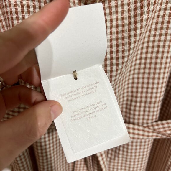 NWT Mus & Bombon Gingham Midi Dress, Made in Spain, Medium - Picture 11 of 13